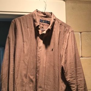 XL Ralph Lauren brown check button down
